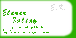 elemer koltay business card